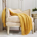 Decorative Soft Spring Summer Fall Throw Blanket ,for Couch Sofa Chair Bed,50''X60'',Mustard Yellow