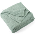 100% Cotton Muslin Throw Blanket Gauze Blankets for Adults Soft Throws for Bed and Couch, 50" x 70" Sage Green
