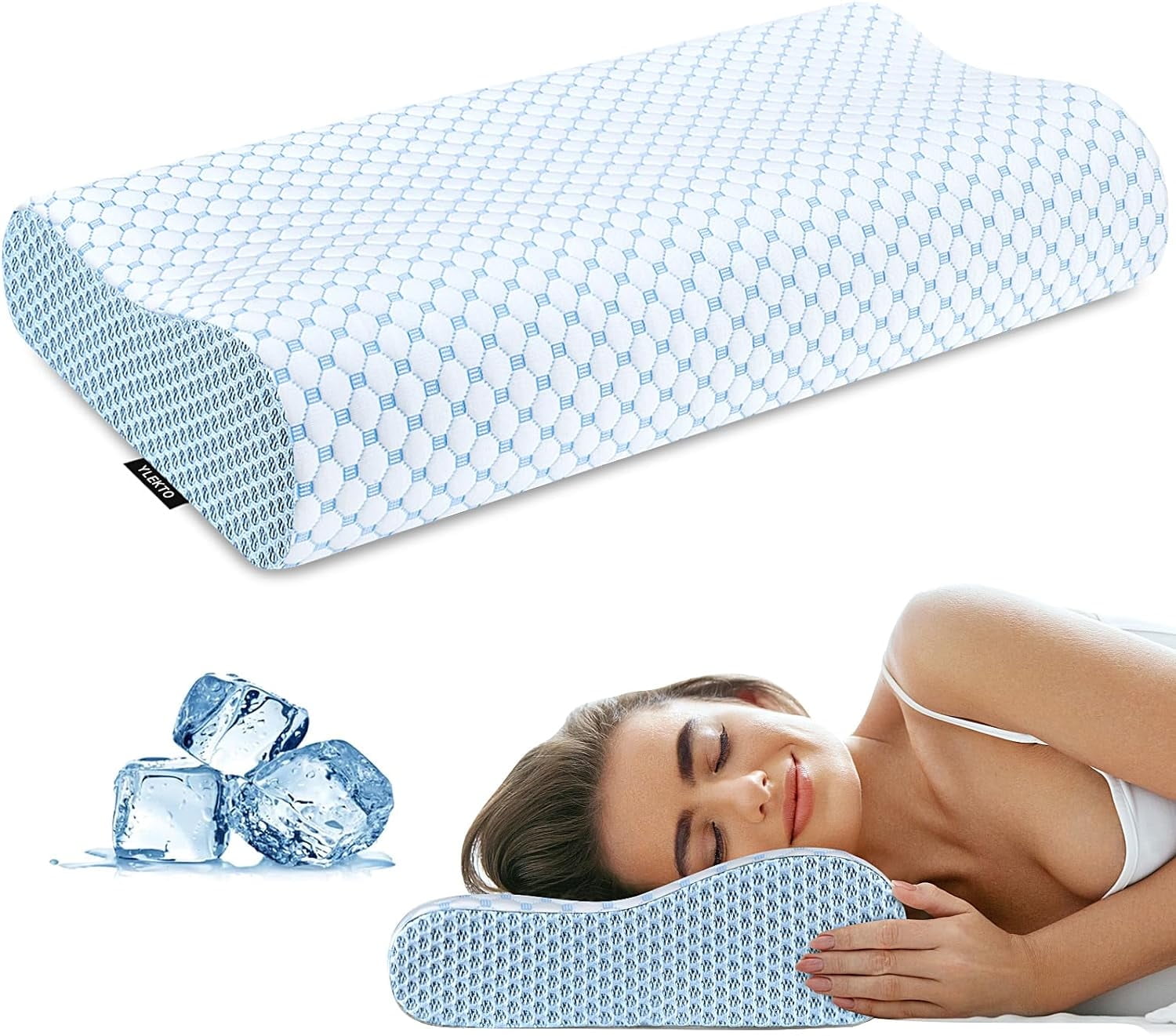 for Neck Pain Relief, Contour Memory Foam s for Sleeping, Odorless Ergonomic Adjustable Orthopedic Cooling Bed Neck S...