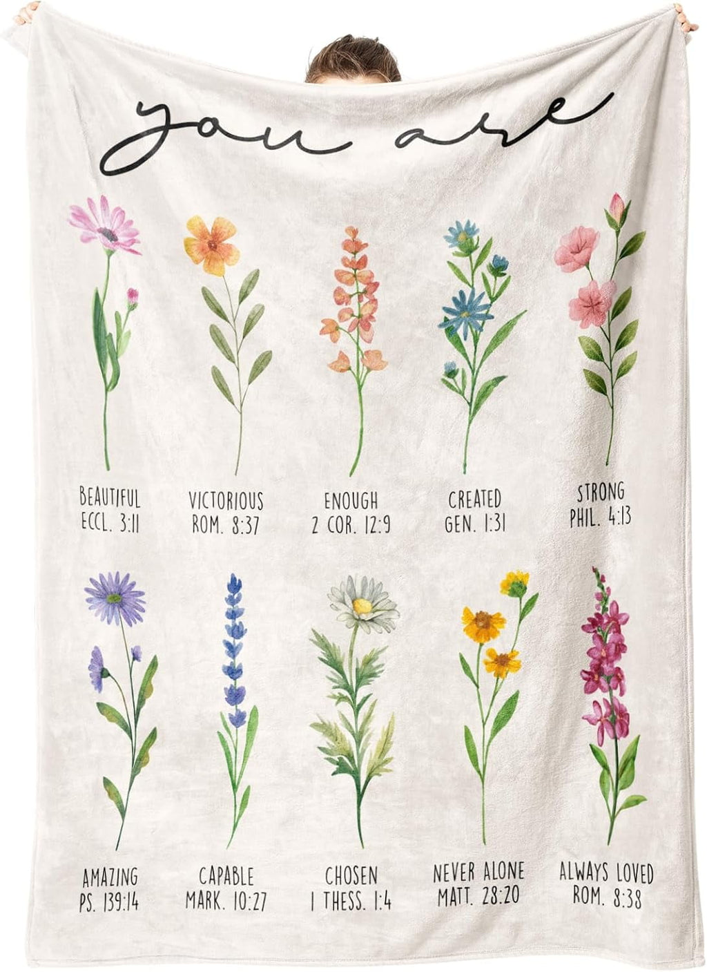 Christian Gifts for Women, Christian Blanket with Flowers, Birthday Gifts for Women, Inspirational, Religious Gifts f...
