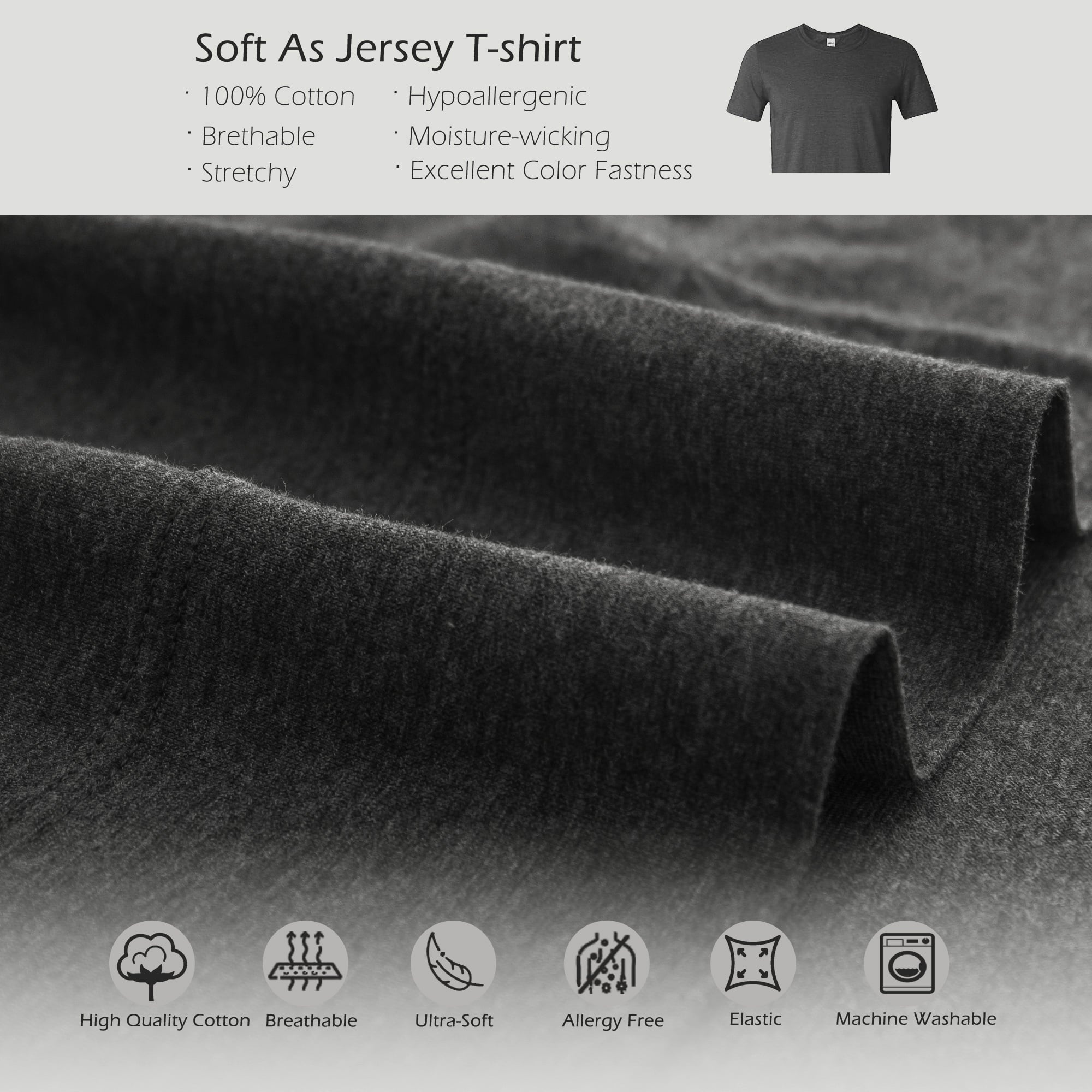 100% Cotton Jersey Knit 4pc Bed Sheet Set Extra Deep Pocket up to 20" Charcoal Gray Queen