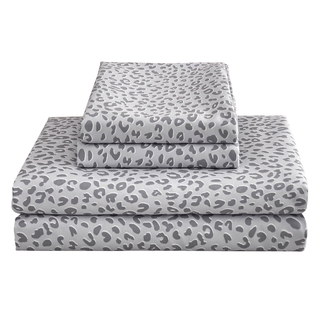 Floral King Sheets, Soft Breathable Microfiber Printed Bed Sheet Set, Deep Pocket Non-Slip Fitted Sheet Included