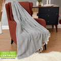Turkish Cotton Throw Blanket & Beach Towel, 60"x70" Boho Decorative Blanket for Couch, Bed, Sofa & Outdoor, Lightweig...