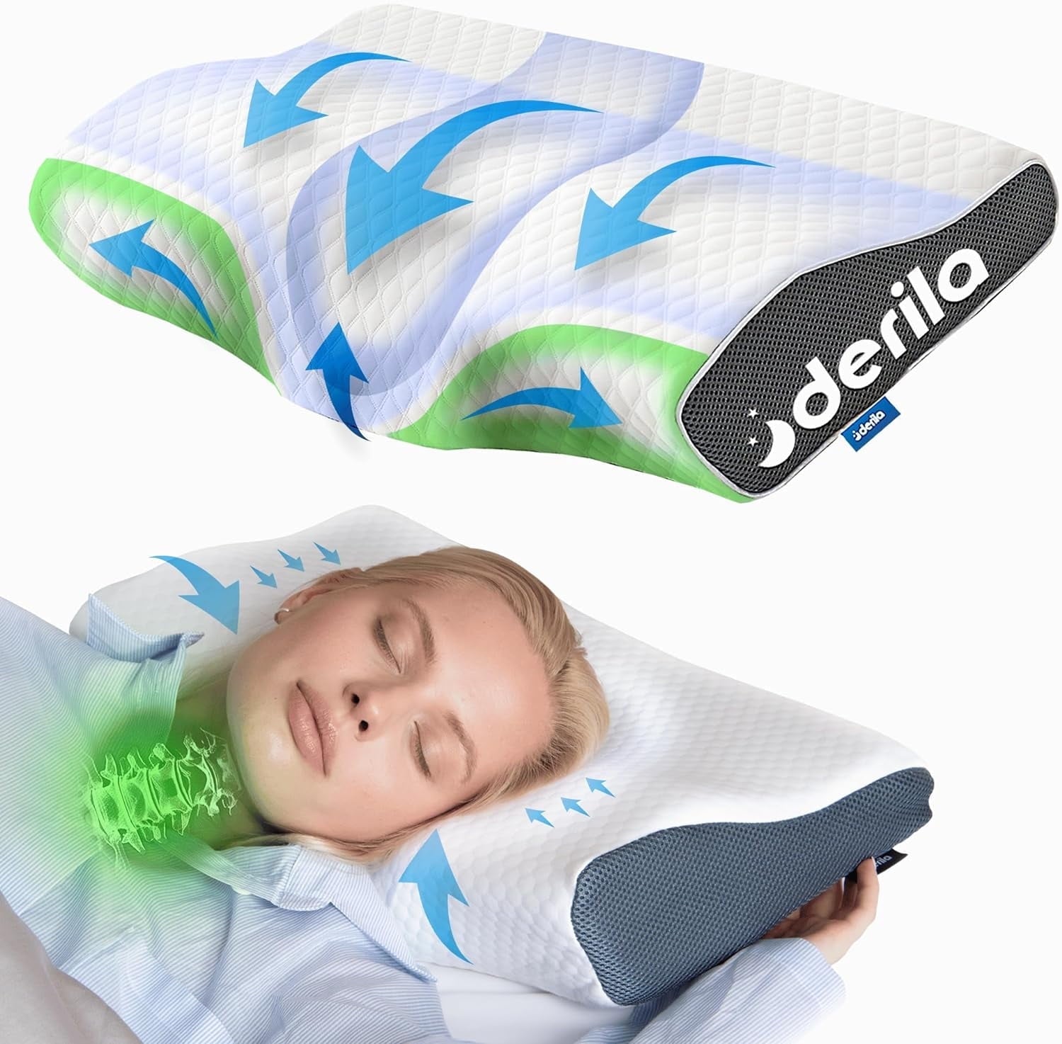 | Cervical Memory Foam Bed Pillow Standard | Neck, Shoulder Pain Relief | Improves Sleeping