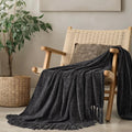 Soft Chenille Throw Blanket for Couch, Cozy Plush Fuzzy Decorative Chenille Knit Throw Blanket with Tassels, Lightwei...