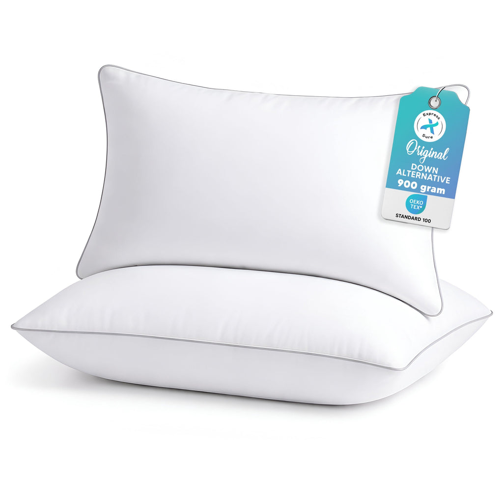 2-Pack Standard Bed Pillows – Soft, Breathable & Hypoallergenic for Better Sleep