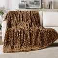 Leopard Print Throw Blanket Soft Cozy Fluffy Plush Cheetah Print Blanket for Home Decor,50"x60",Brown