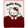 Kids Red White Print Fleece Throw Blanket, 46 x 60