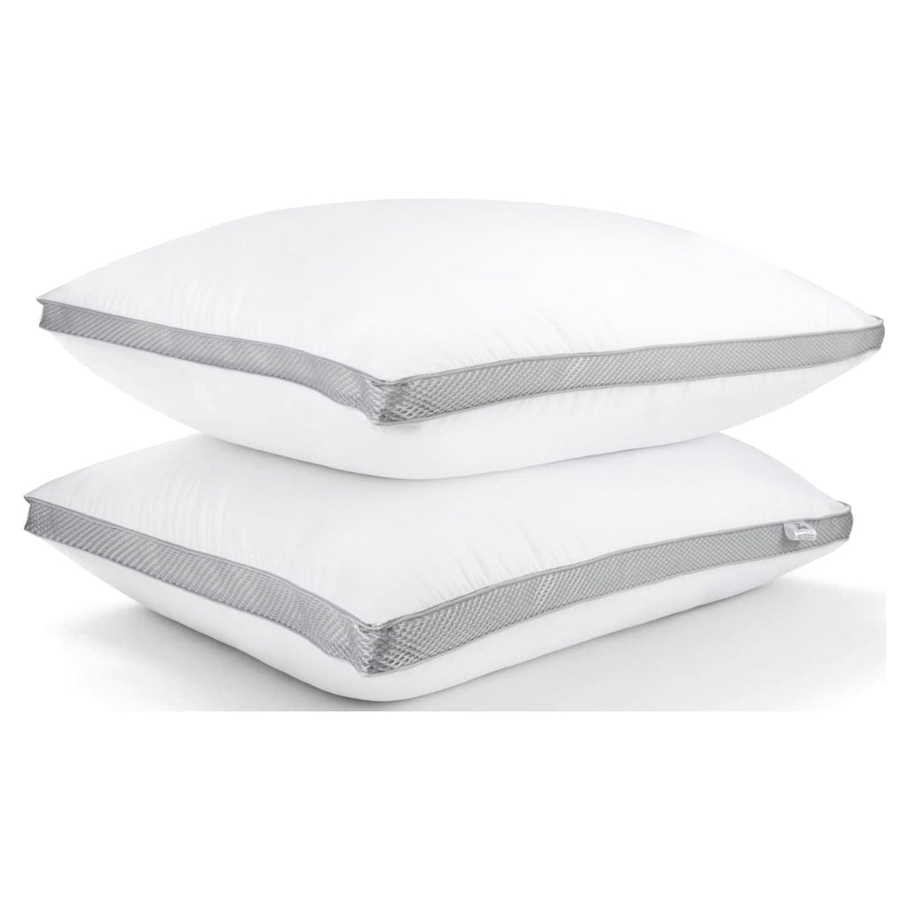 2 Pack Cotton Down Alternative Pillows,Queen Size Bed Pillows Gusseted Hypoallergenic
