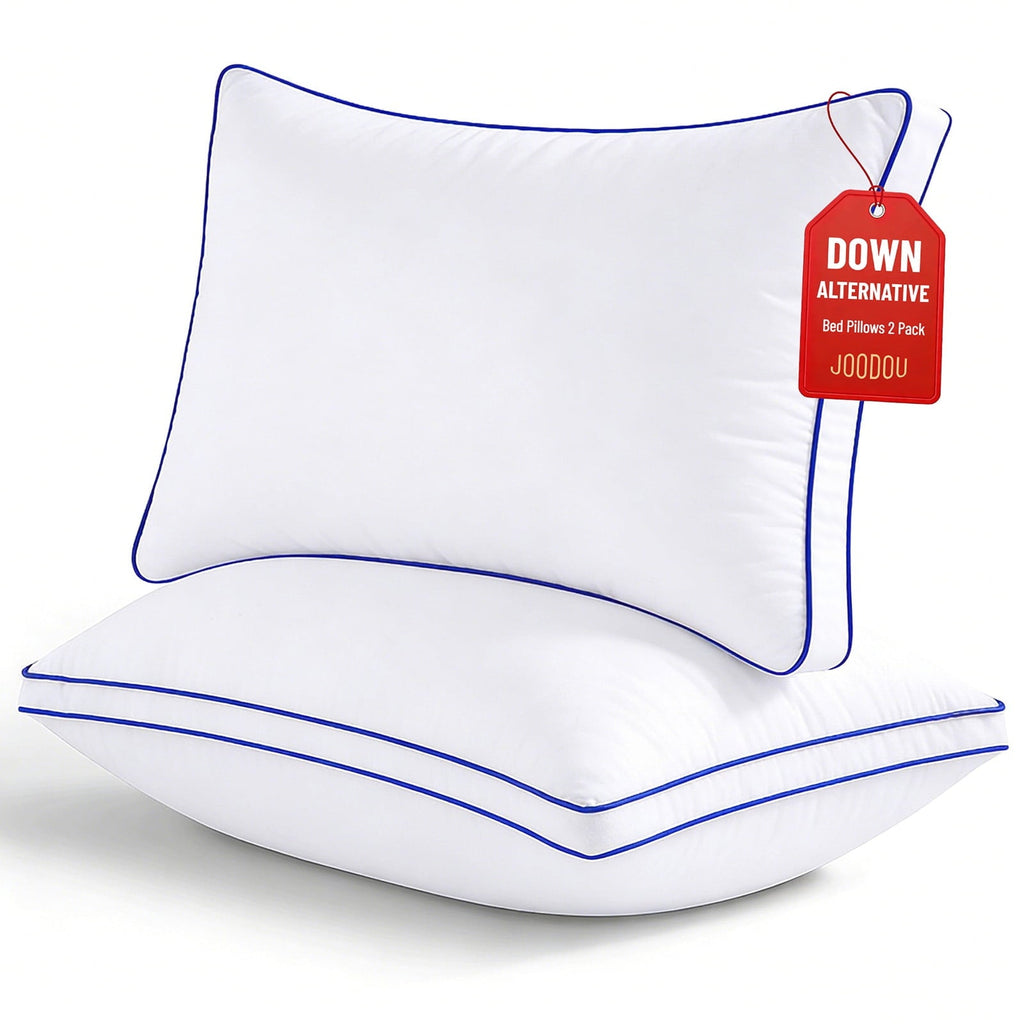 Pillows Queen Size Set of 2 Bed Pillows 2 Pack Down Alternative Hotel Pillows for Side Sleepers and Back Sleepers Gus...