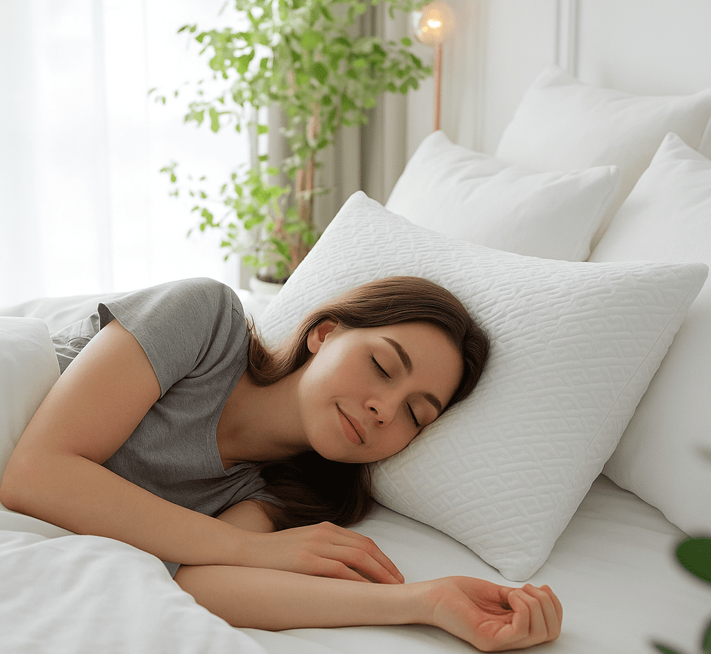 King Size Bamboo Pillow, Memory Foam Bed Pillows with Washable Pillowcases, King (1 Pack)