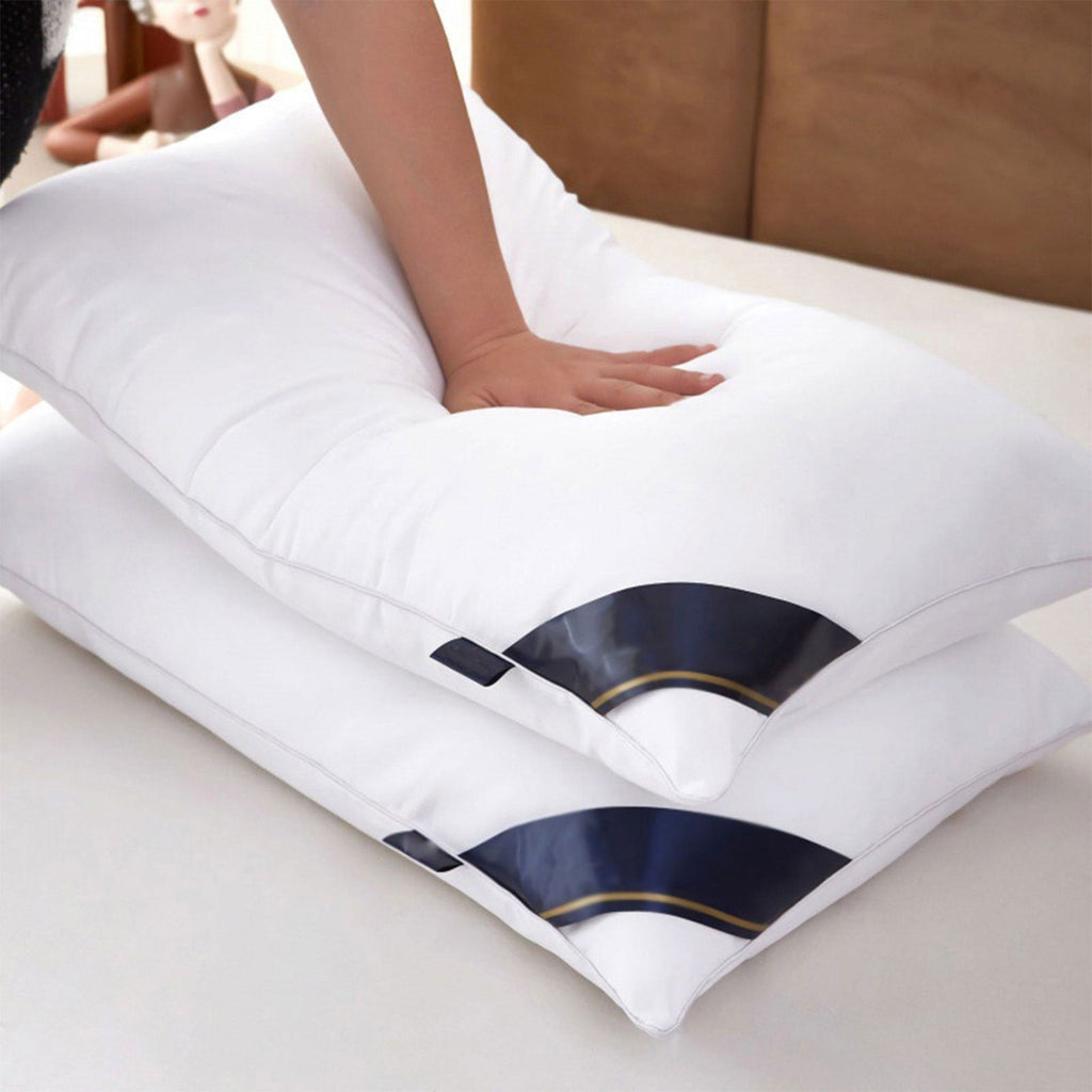 2Pcs Soft Feather Velvet Down Pillow Standard Size, Hotel-grade Feather Pillow for Sleeping, Skin-friendly Cotton Fab...