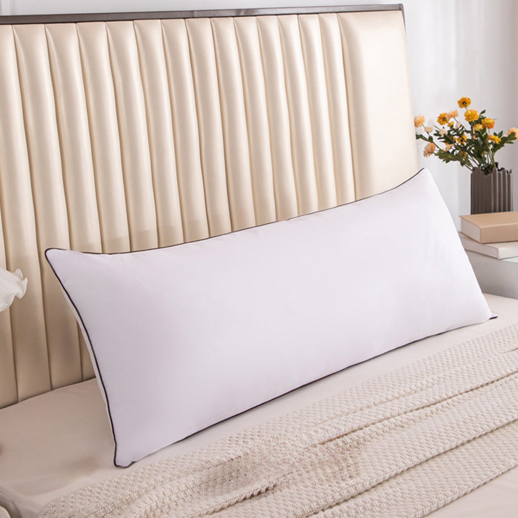 Long Pillows For Bed King Clearance! 100*48cm White Gentle Support Soybean Pillow, Comfortable Breathable Bed Pillows...
