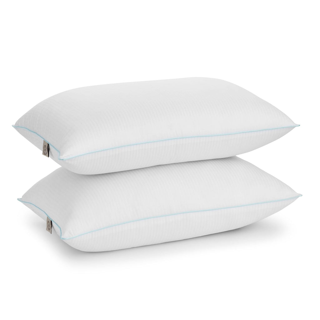 Classic Stripe Bed Pillows Standard / Queen Size Set Of 2, Enhanced Loft Plush Pillow for All Sleep Positions, 20" x ...
