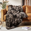 Faux Rabbit Fur Throw Blanket- 50x60 inches, Soft Fluffy Cozy Warm Fuzzy Machine Washable, Durable Blanket for Couch ...
