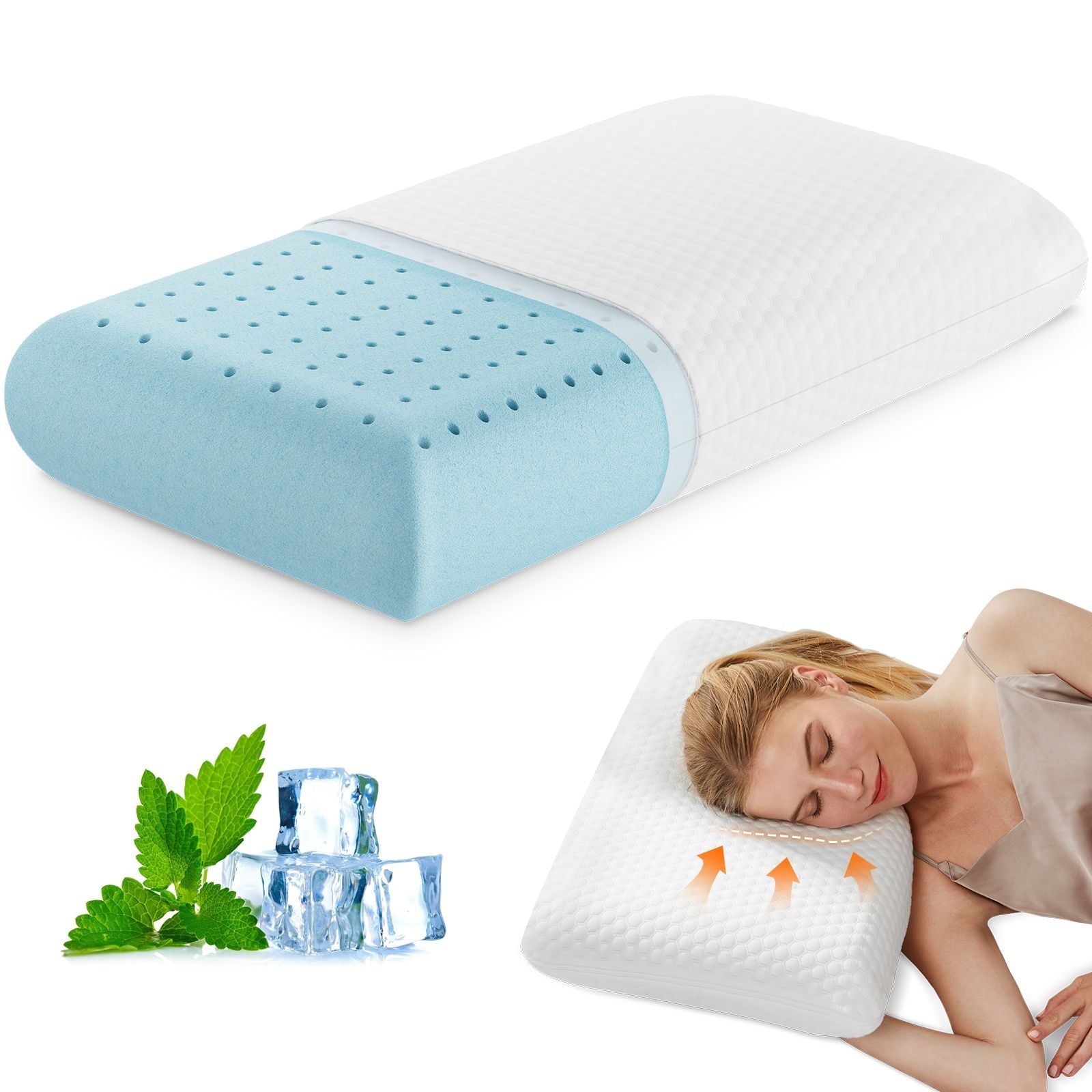 Memory Foam Pillow, Standard Size Pillows for Sleeping, Bed Pillow Soft and Comfortable, 1 Pack