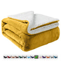 Moonlight20015 Sherpa Blanket Fluffy Plush Couch & Travel Blanket Reversible Throw Size Ochre Color