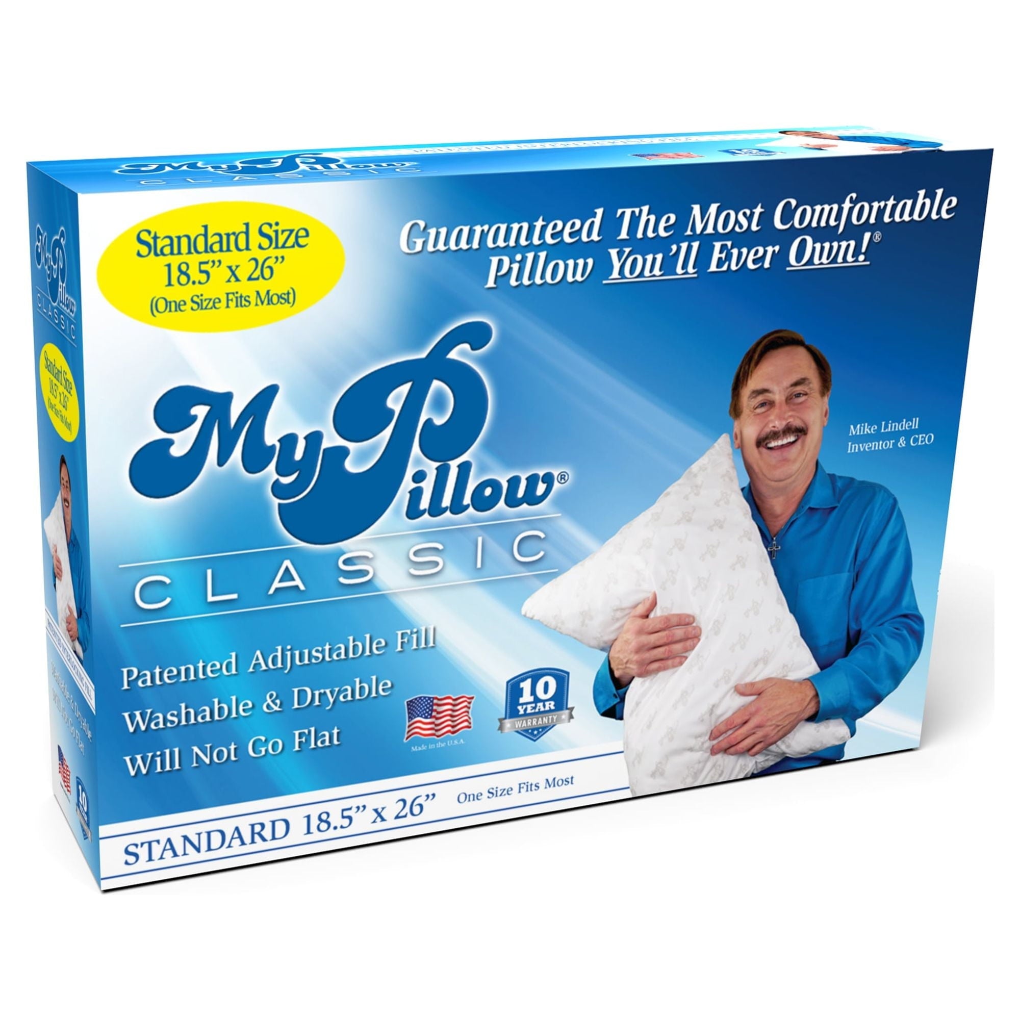 Classic, Standard Size and Medium Support, 1 Pillow