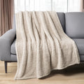 Sherpa Throw Blanket For Couch Sofa, Cream Beige Fluffy Warm Plush Blanket for Bed, Cozy Super Soft Lightweight Throw...