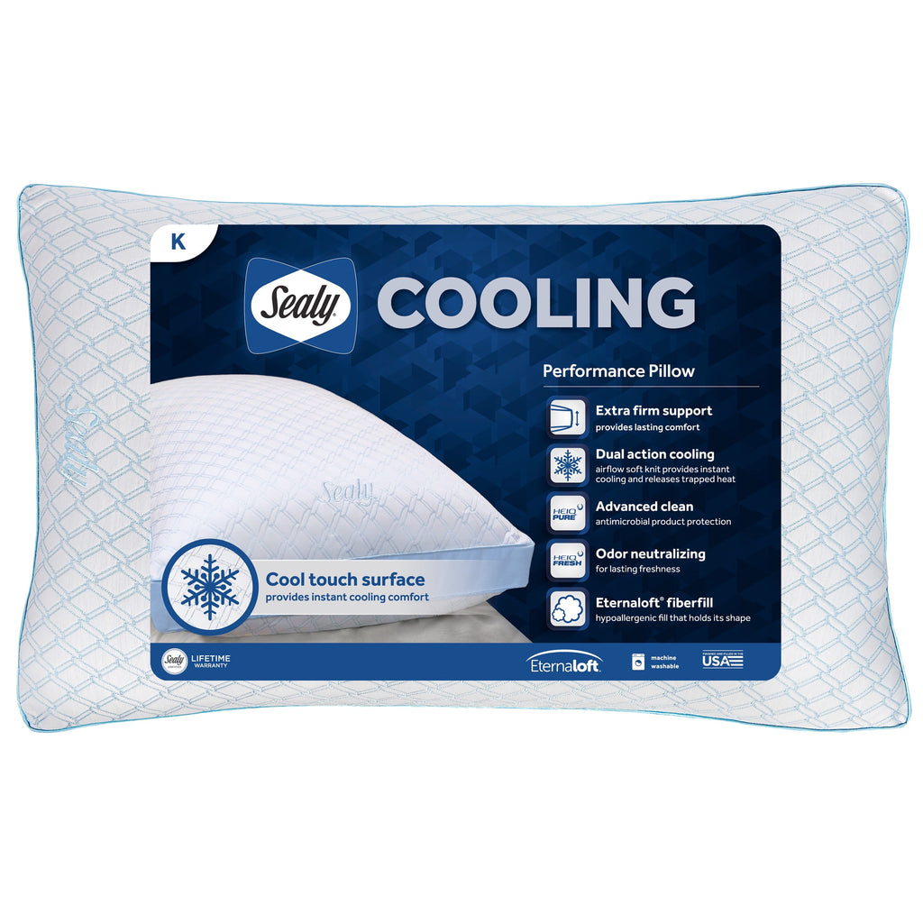 Cooling Performance Odor Neutralizing Extra Firm Support Machine Washable Pillow, King