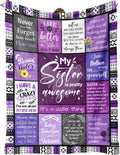 Sister Gifts Blanket, Sister Gifts , Happy Birthday Gifts for Sister, Unique Sister Gifts for My Dear Sister on Mothe...