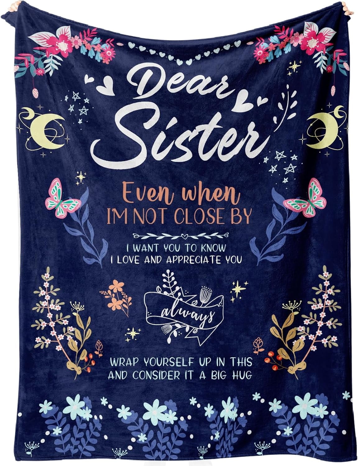 Sister Gifts Blanket, Sisters Gifts on Mother's Day, Blanket Present for Sisters on Valentine's Day, Happy Birthday S...