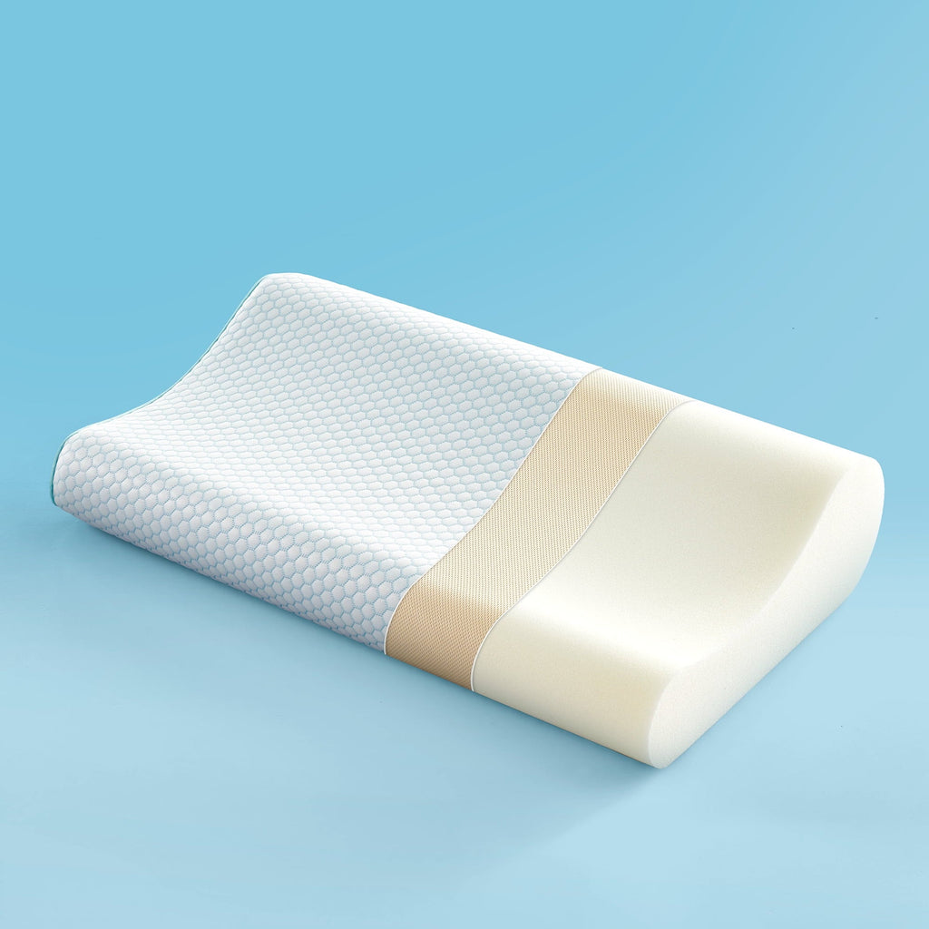 Standard Cooling Memory Foam Pillow, Ergonomic Adjustable Orthopedic Contour Bed Pillows Neck Support for Side Back S...