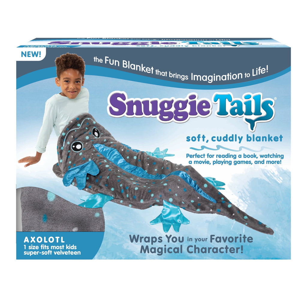 Tails, The Original Wearable Blanket with Sleeves, Super Soft Throw Fleece, Axolotl, Ages 5+
