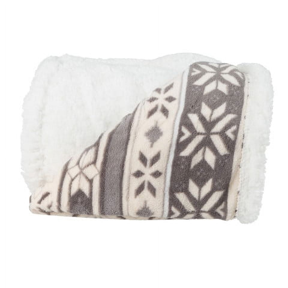 50x60-Inch Machine Washable Fleece Blanket with Snowflakes