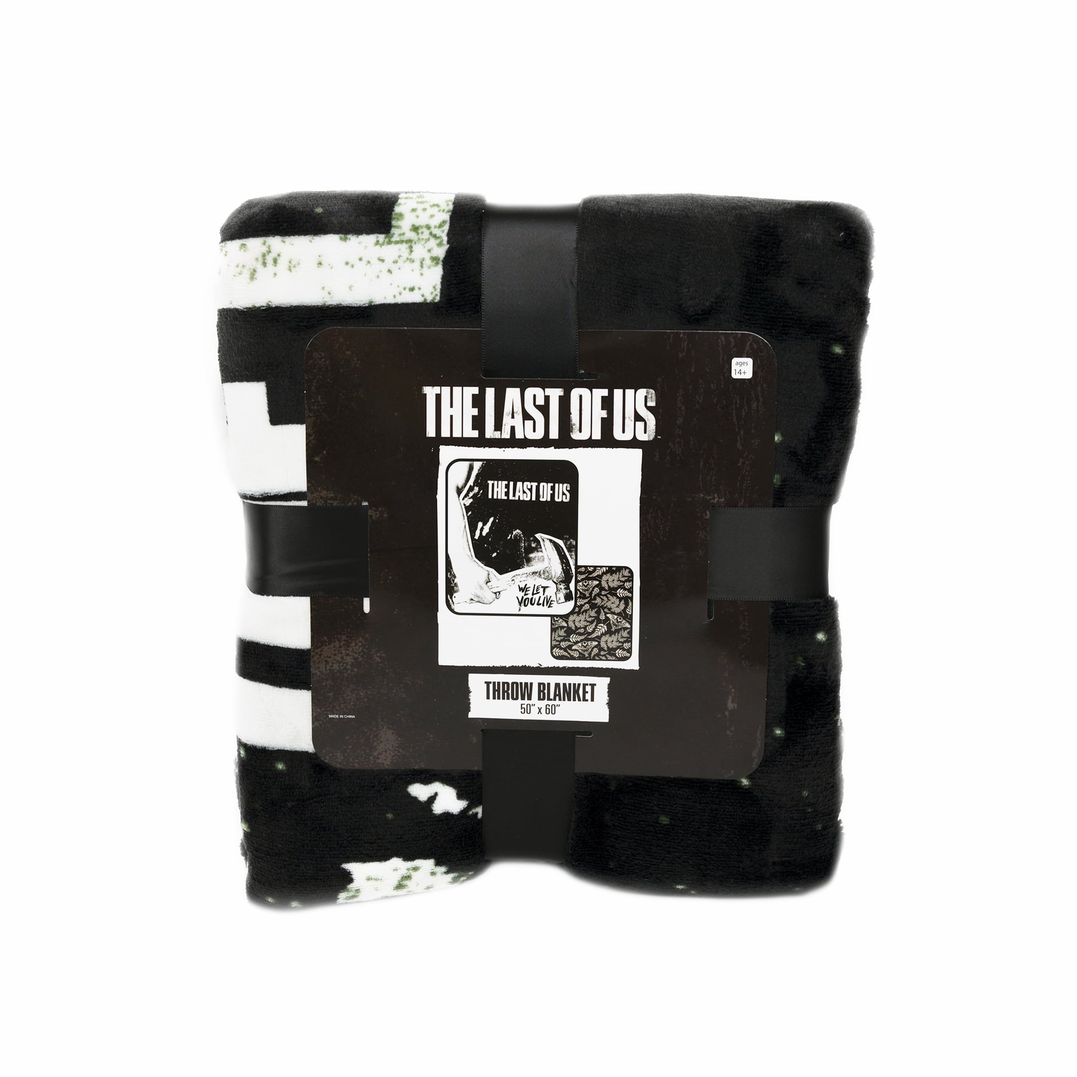 Black and White Polyester Throw Blanket, 50" X 60"