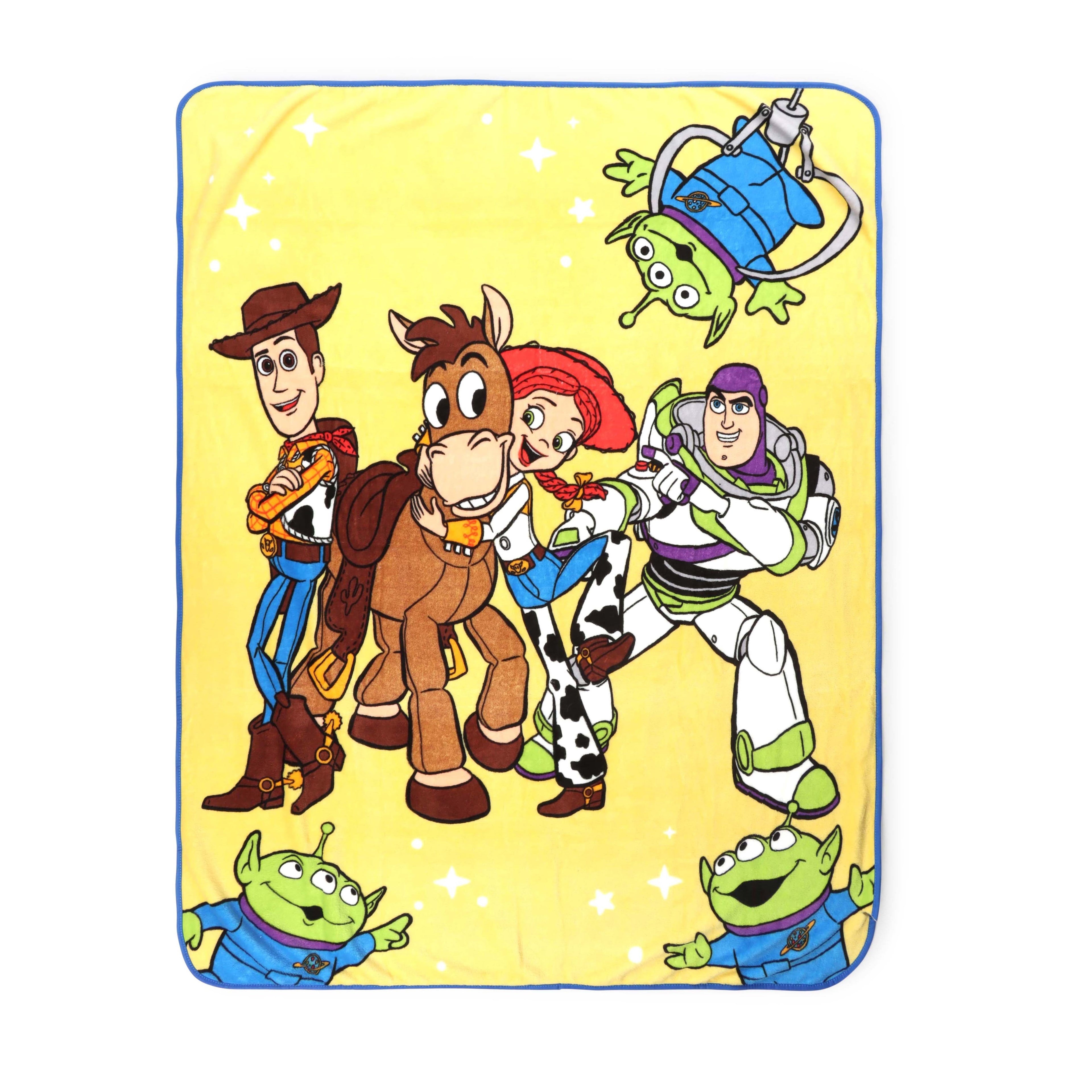 Space Kids Throw Blanket, Soft Coral Fleece, Yellow, 46" x 60"