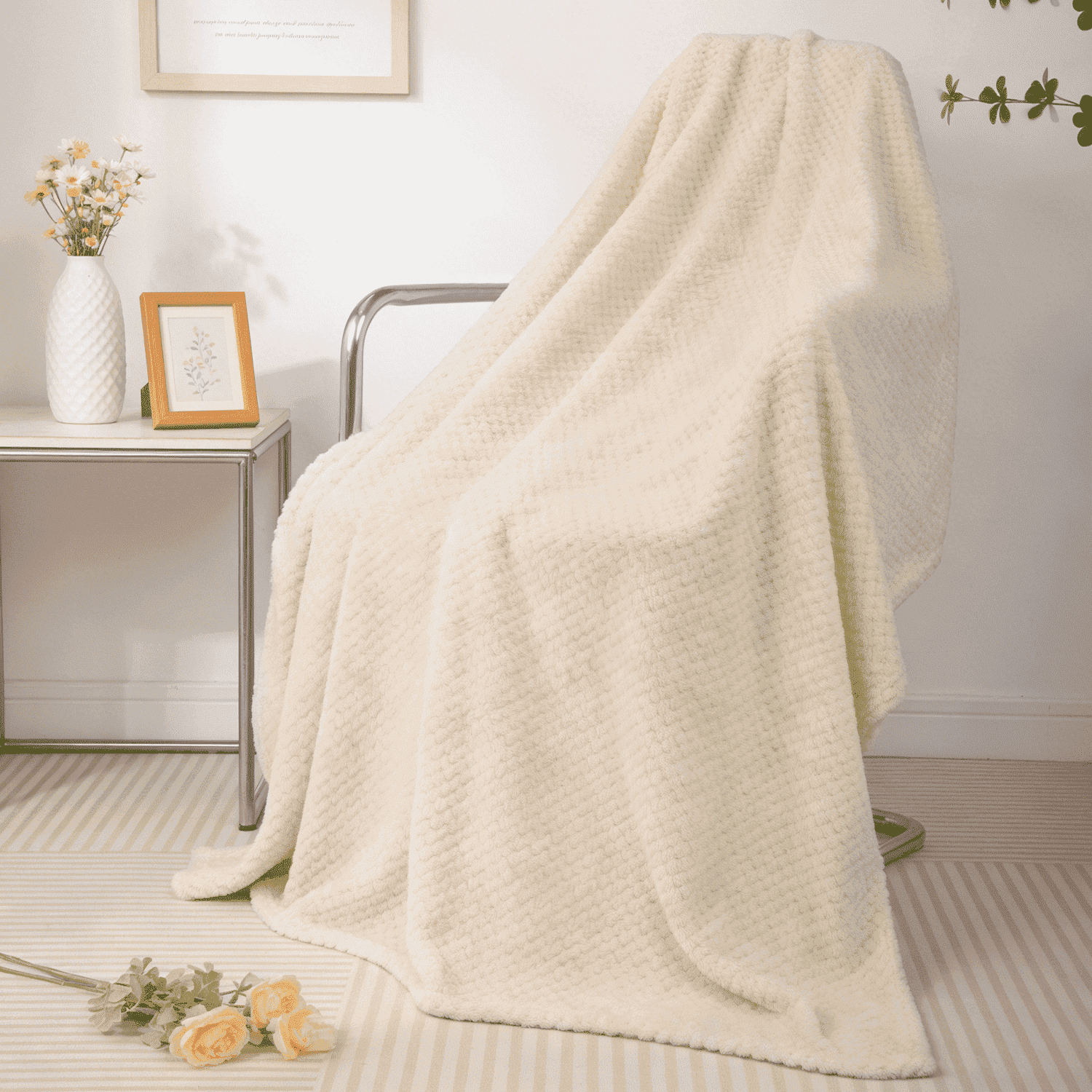 Ultra Soft Throw Blanket, Warm Cozy Blankets for Couch Bed Chair, Breathable and Lightweight Blankets for All Seasons...