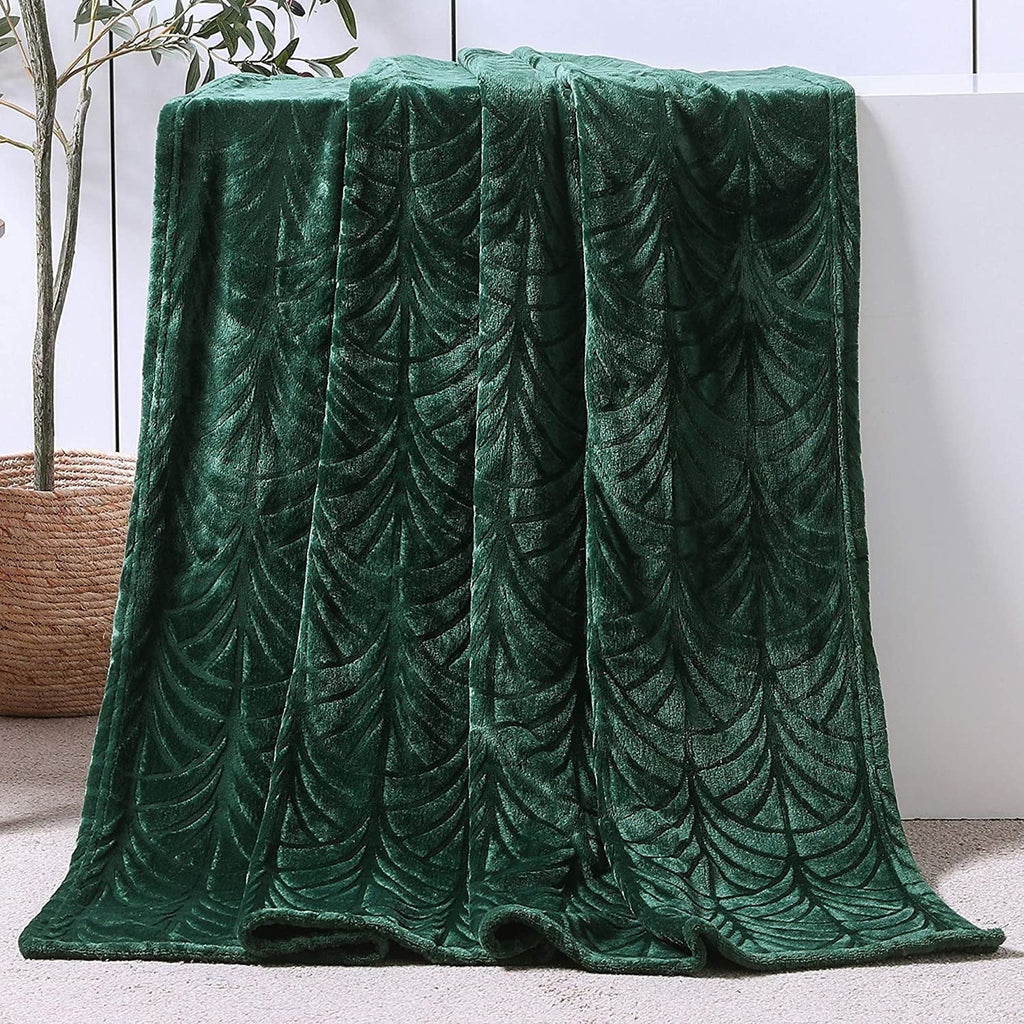 Fleece Throw Blanket for Couch, Soft Fluffy Sofa Bed Blanket with Vintage Pattern for All Season, Warm and Lightweigh...