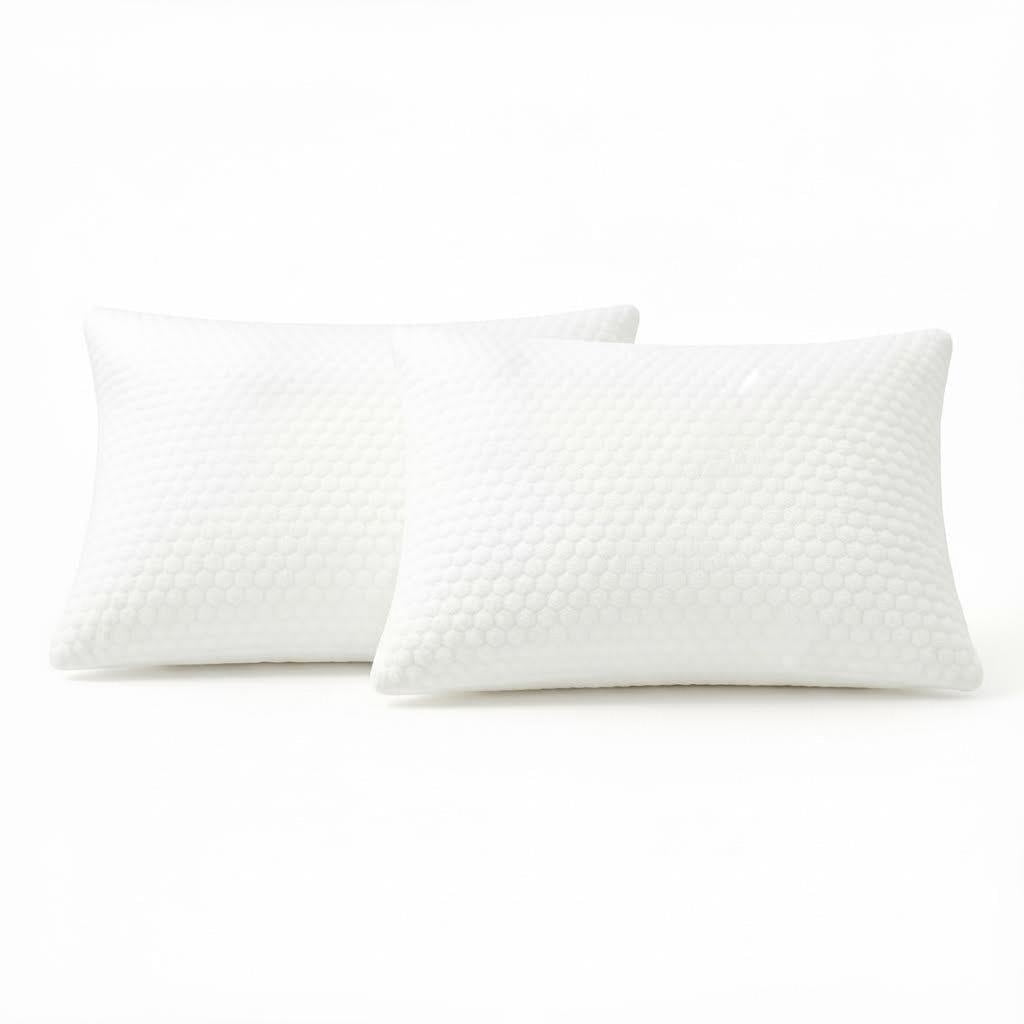 Queen Size Latex Pillow (2 Pack) Shredded Natural Latex Cooling Bed Pillows for Side & Back Sleepers, Medium Firm Sup...
