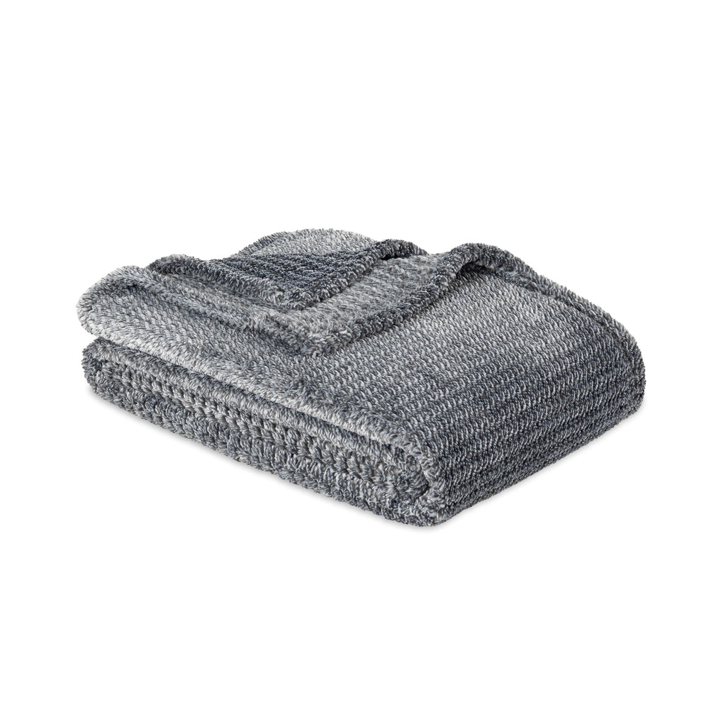 Plush Textured Heathered Soft Oversized Throw Blanket, Gray