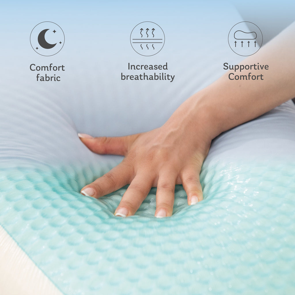 Memory Foam Pillow, Cooling Gel Bed Pillow, Queen, Blue