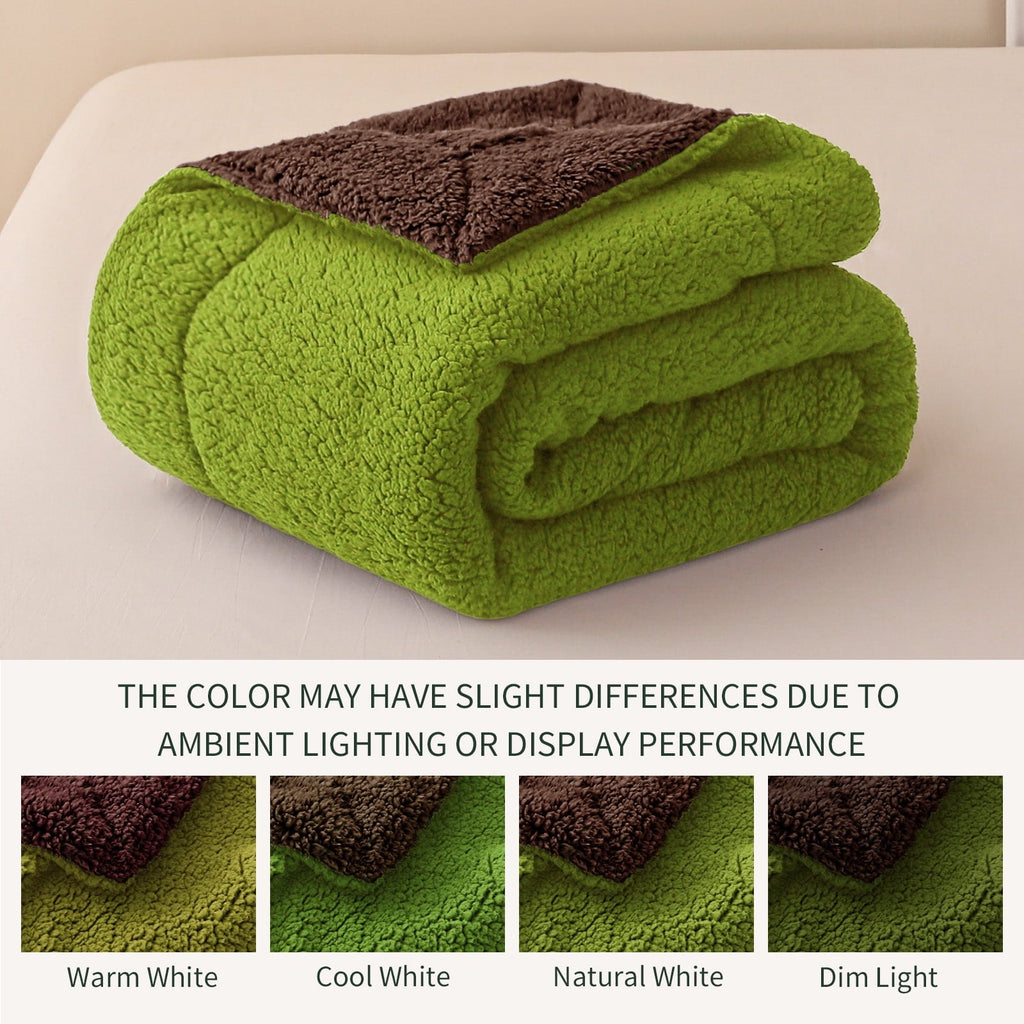 Reversible Sherpa Fleece Throw Blanket for Couch, Soft Plush Blanket for Bed Sofa, Warm Fluffy Blankets for All Seaso...