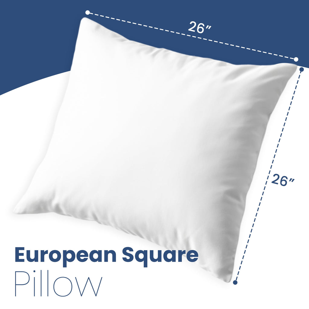 Down Alternative White Euro Pillow Insert 26x26 – Soft & Durable
