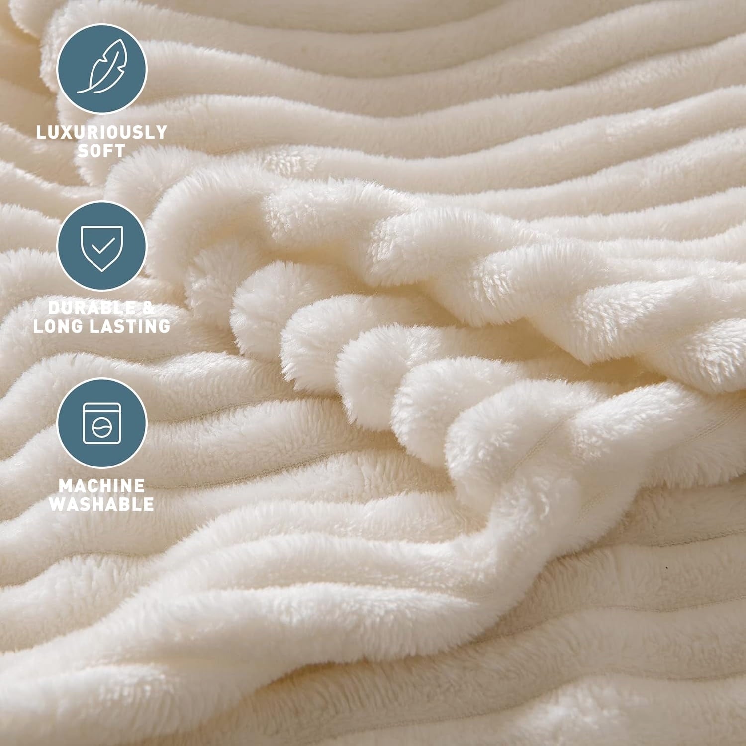 Throw Size Blanket for Couch, Sofa, Bed, Striped Beige Throw Blanket for Office Picnic Travel Bedroom, Super Soft War...