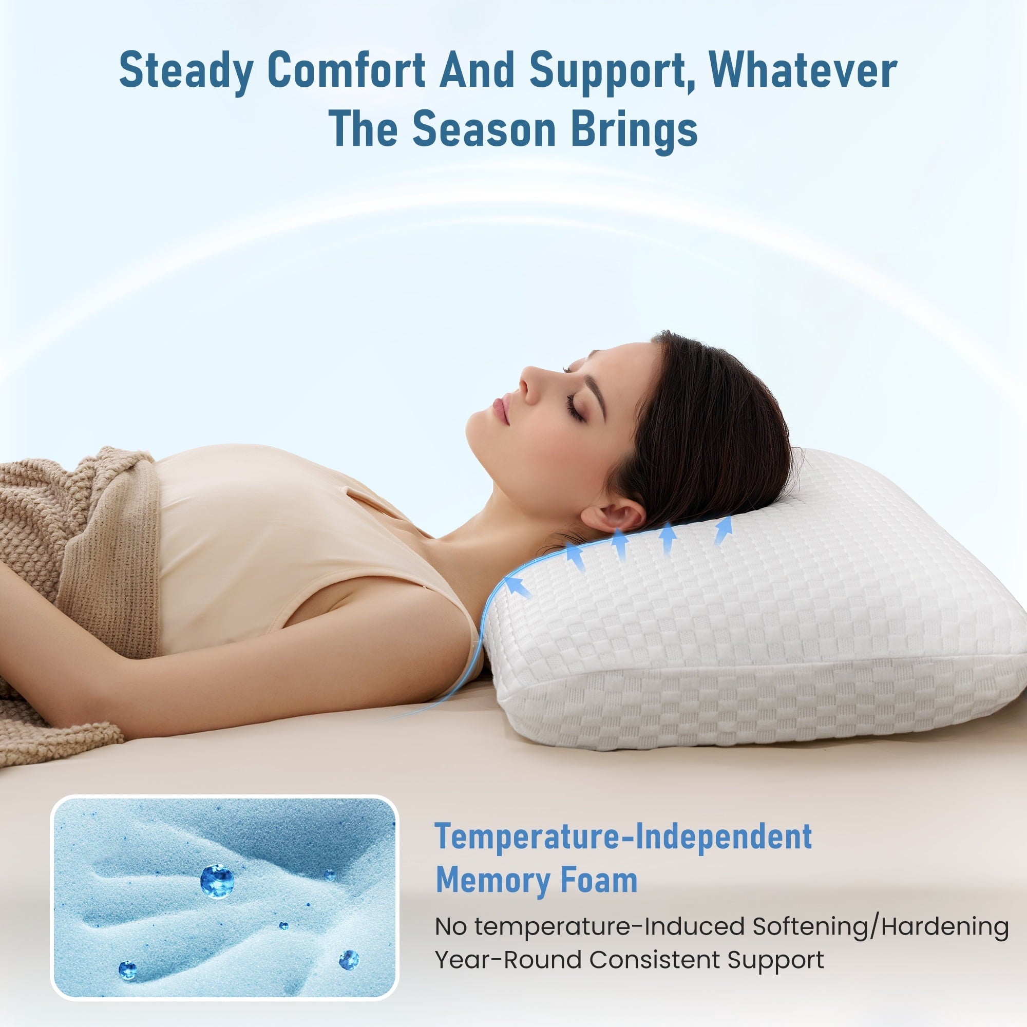 Memory Foam Pillow for Bed, Cooling Pillow with Extra Height Pad, Supportive Bed Pillow for Side, Back & Hot Sleepers...