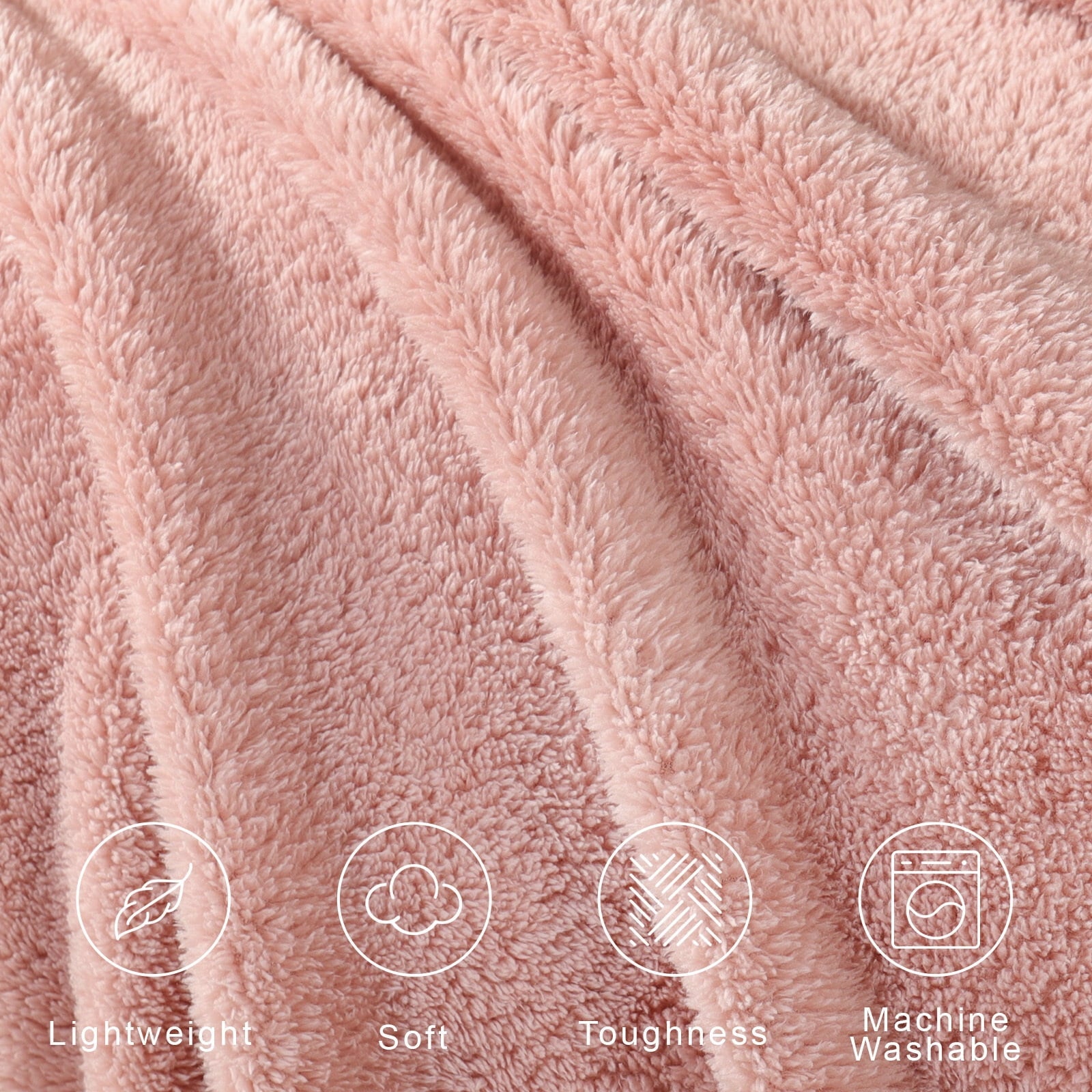 Soft Fleece Throw Blanket for Couch, Super Soft Velvet Plush Bed Blanket, 50x60 Inches, Pink