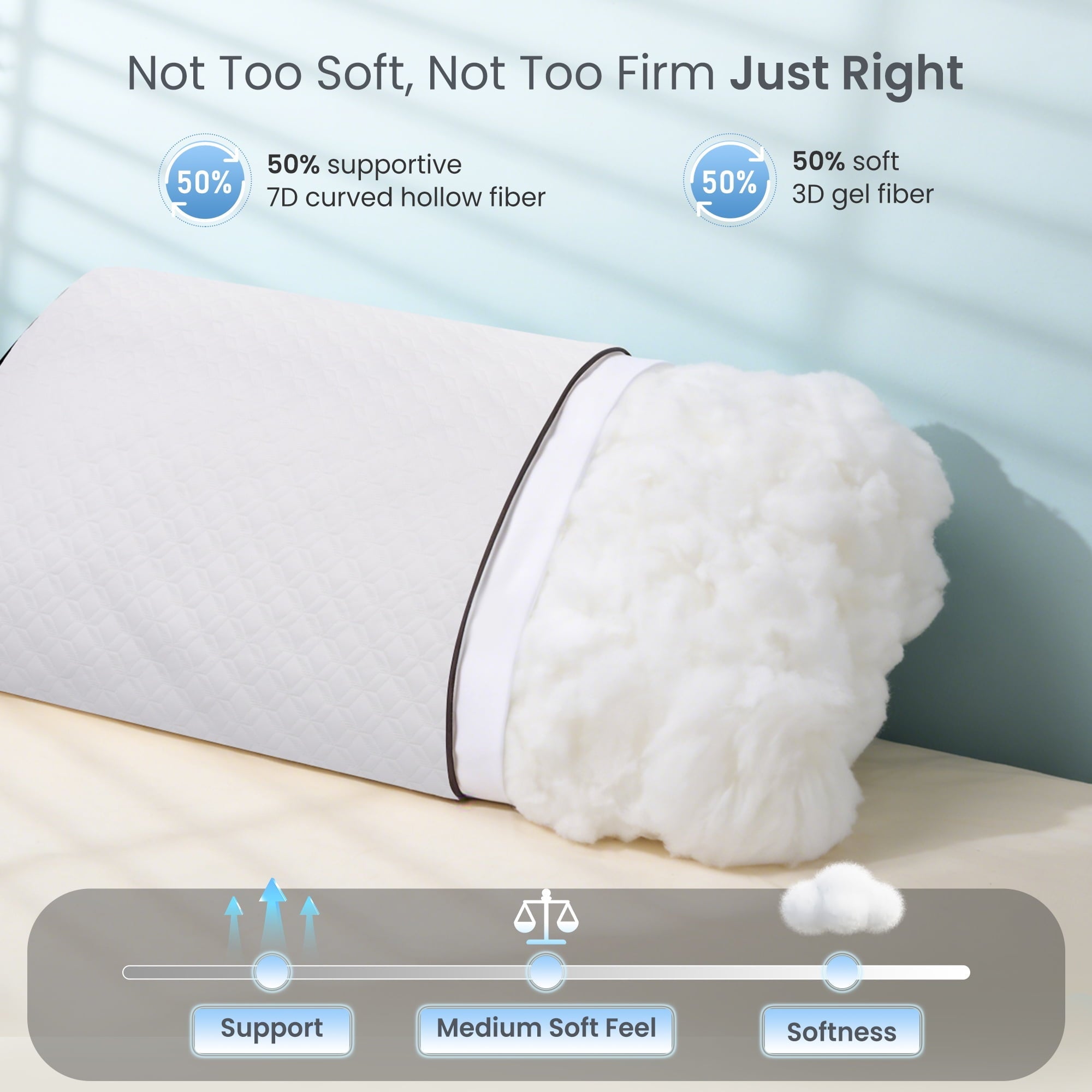 Bed Pillows Hotel Collection Luxury Down Alternative Pillow for Beds 2 Pack, Medium Support for Side & Back Sleepers ...