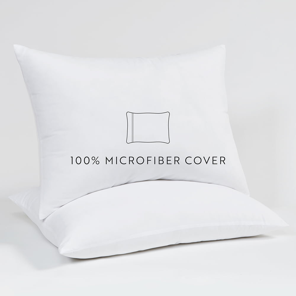 Plush Bed Pillows 2-Pack For All Sleep Styles - Back, Side and Stomach Sleepers - in King Size