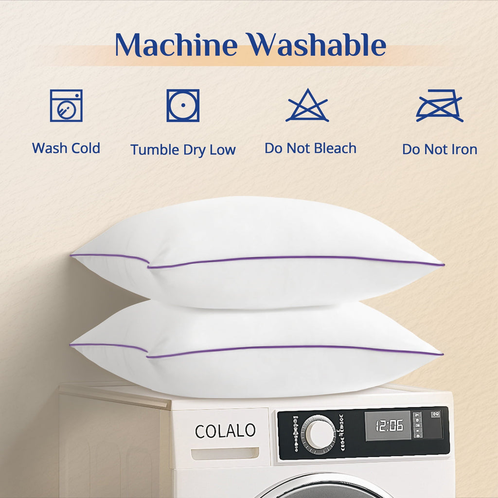 Pillows Standard Size Set of 2, Hotel Down Alternative Sleeping Bed Pillows for Side Back Stomach Sleepers