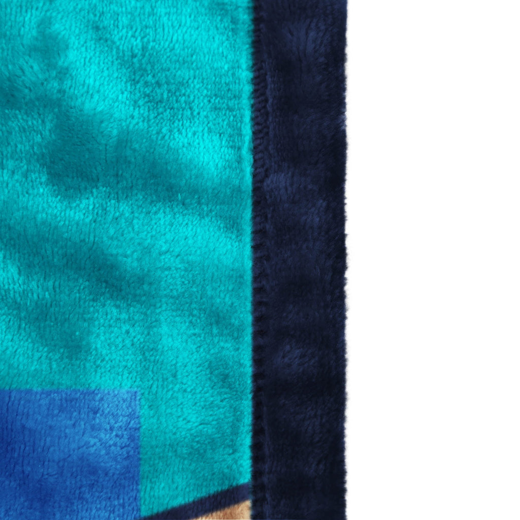 Minecraft Kids Twin/Full Blanket, 62 x 90, Microfiber, Green and Blue