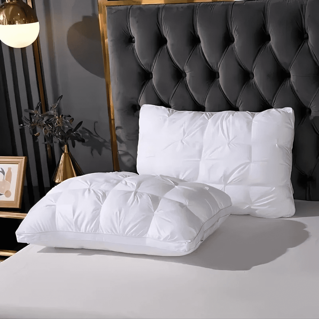 Queen Size Bed Pillows Set of 2, Hotel Quality, Down Alternative Gusseted Bed Pillows for Side, Back, or Stomach Slee...