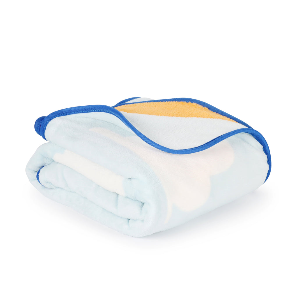 Clouds Kids Throw Blanket, Soft Coral Fleece, Blue, 46" x 60"