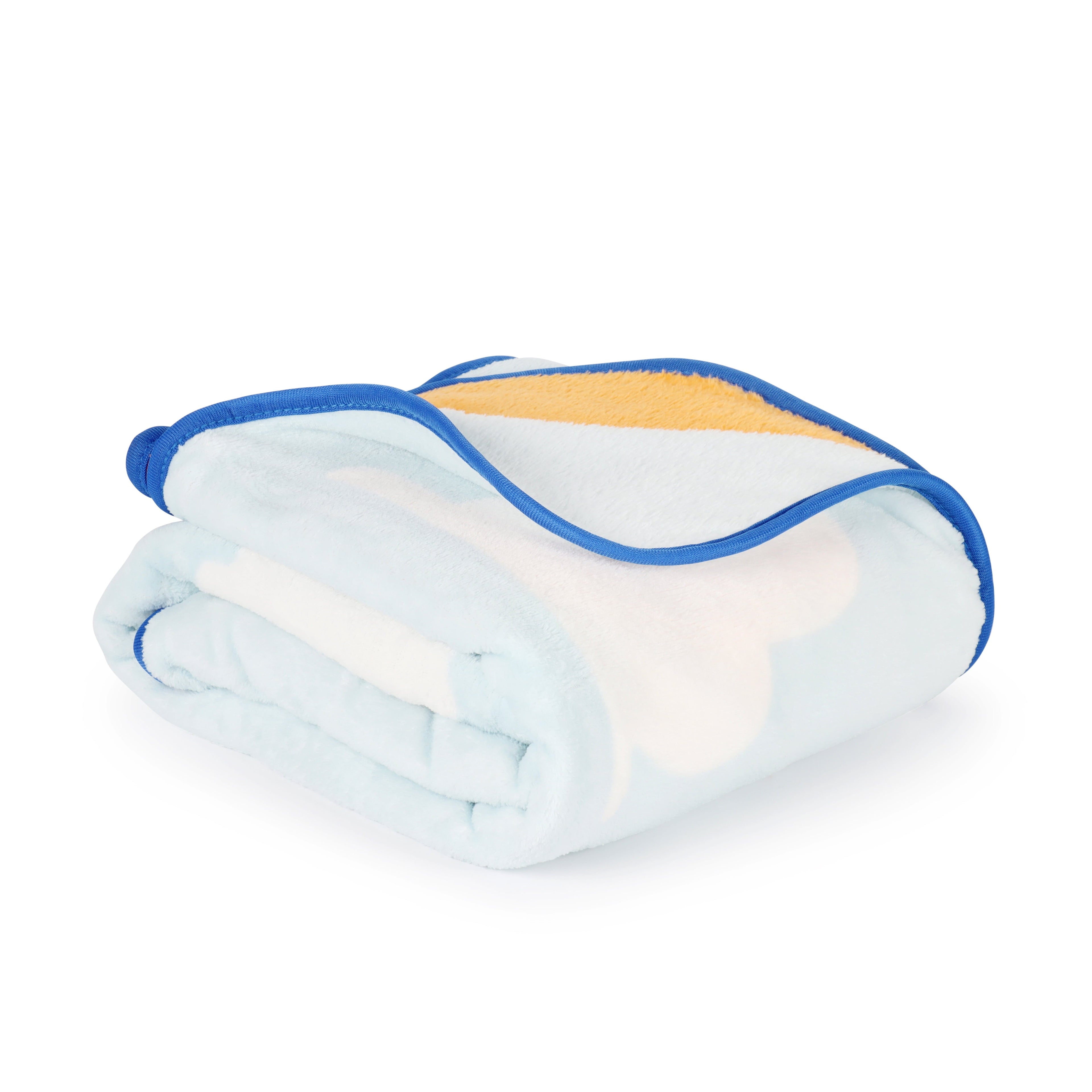 Clouds Kids Throw Blanket, Soft Coral Fleece, Blue, 46" x 60"