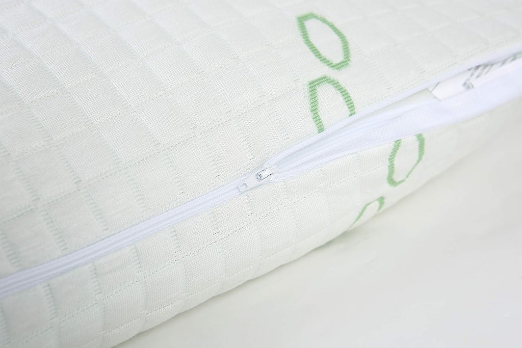 Queen Size Bamboo Pillow, Memory Foam Bed Pillows with Washable Pillowcases, Queen