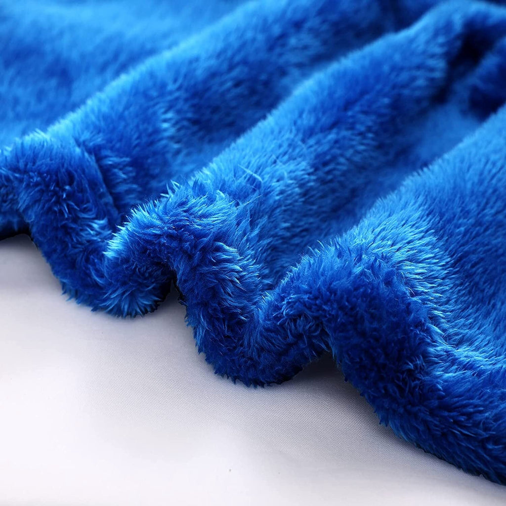 Plush Fuzzy Fleece Throw Blanket (40" x 50", Cobalt Blue)- Soft, Warm and Lightweight